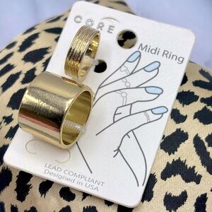 Gold Tone Midi Finger‎ Rings Set of 2